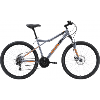 Велосипед STARK SLASH 27.1 D, рама 16", (2023) серебристый/оранжевый/черный Велосипед STARK SLASH 27.1 D, рама 16", (2023) серебристый/оранжевый/черный