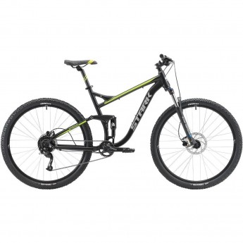 Велосипед STARK TACTIC FS 29.5 HD, рама 20", (2022) черный/зеленый