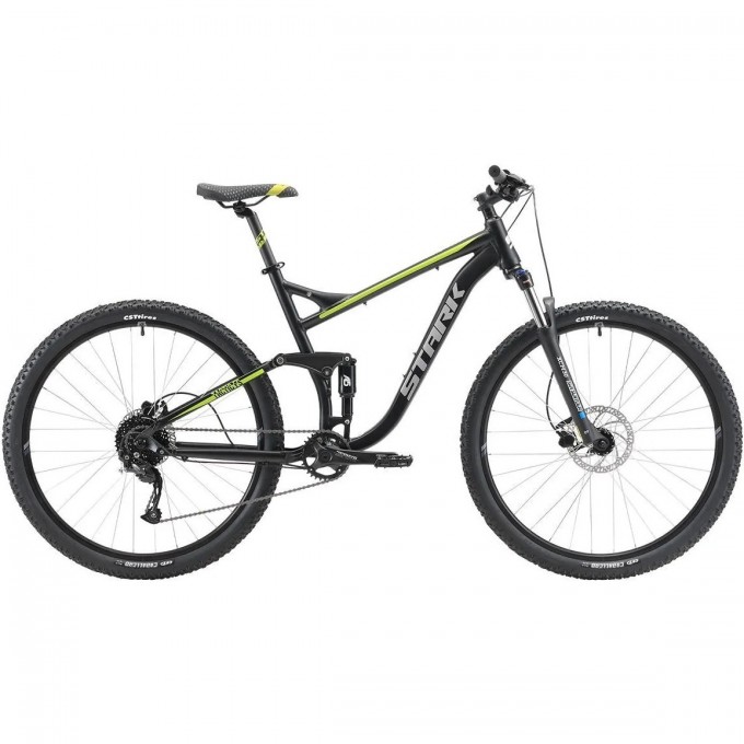 Велосипед STARK TACTIC FS 29.5 HD, рама 20", (2022) черный/зеленый 4670094406215